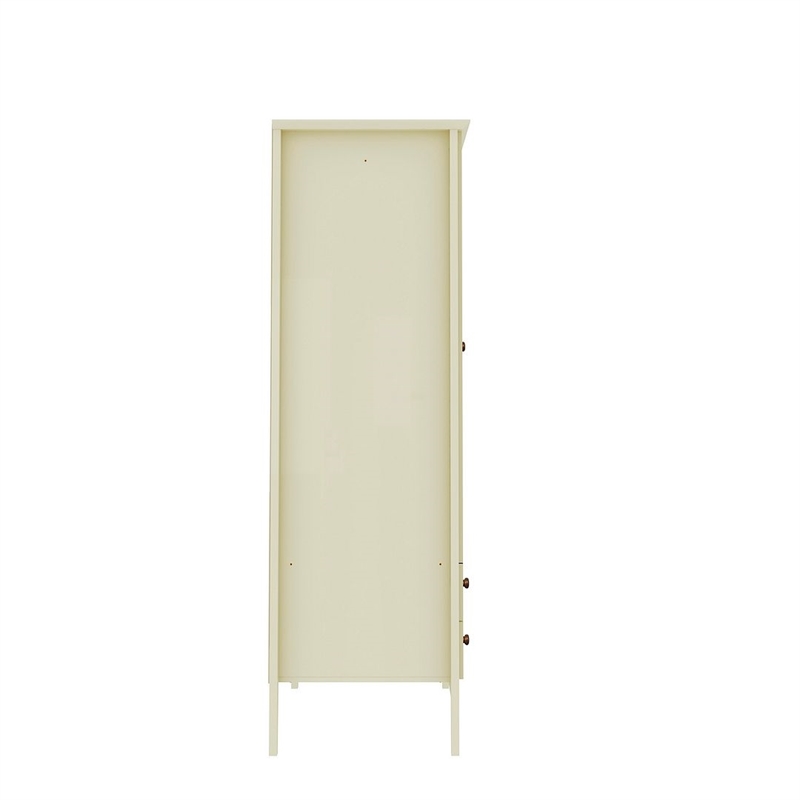 Manhattan Comfort Crown 2-Drawer Wood Full Wardrobe Armoire in Off White