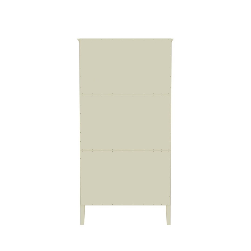 Manhattan Comfort Crown 2-Drawer Wood Full Wardrobe Armoire in Off White