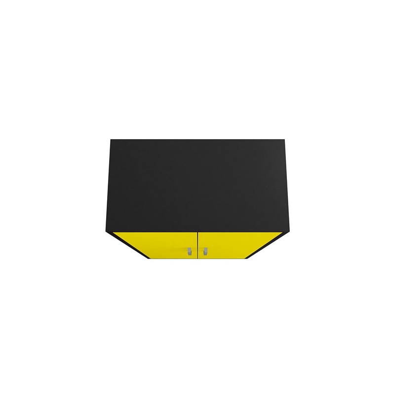 Manhattan Comfort Eiffel 4 Shelves Wood Garage Cabinet in Yellow Gloss