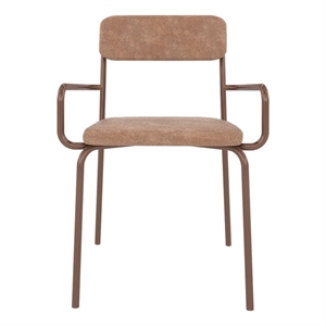 Manhattan Comfort Whythe 16.33&quot PU Faux Leather Dining Chair in Brown