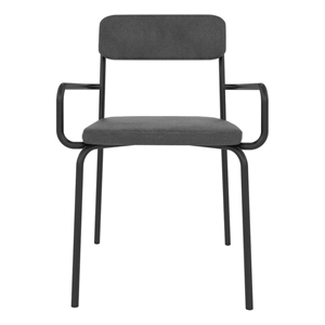 Manhattan Comfort Whythe 16.33&quot PU Faux Leather Dining Chair in Black