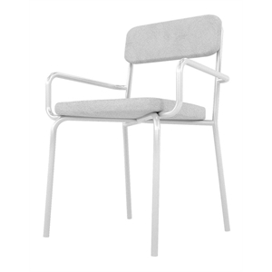 Manhattan Comfort Whythe 16.33&quot Faux Leather Dining Chair in White