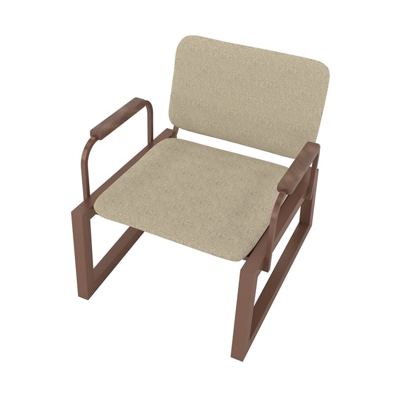 Manhattan Comfort Whythe Faux Leather Low Accent Chair in Natural