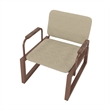 Manhattan Comfort Whythe Faux Leather Low Accent Chair in Natural