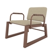 Manhattan Comfort Whythe Faux Leather Low Accent Chair in Natural
