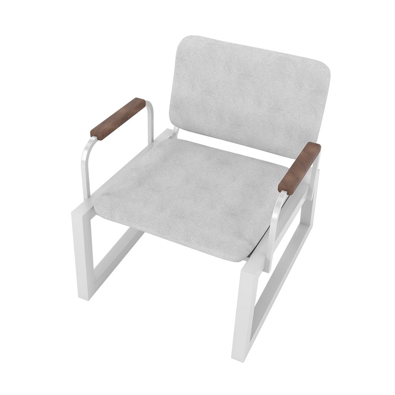 Manhattan Comfort Whythe PU Faux Leather Low Accent Chair 1.0 in White