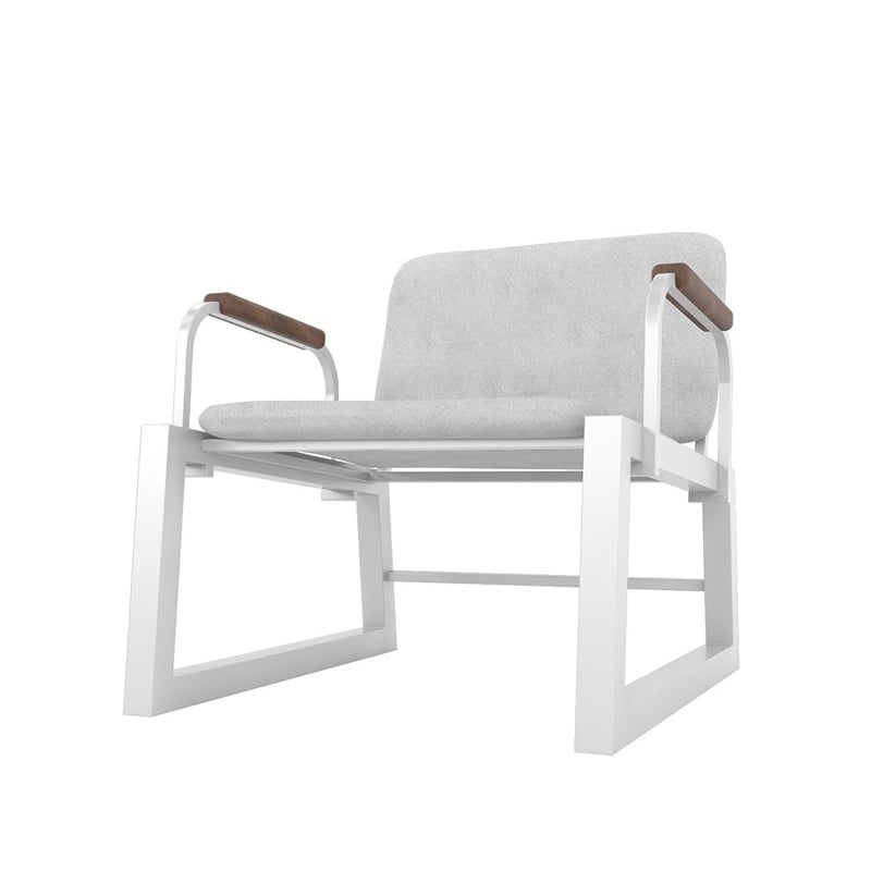 Manhattan Comfort Whythe PU Faux Leather Low Accent Chair 1.0 in White