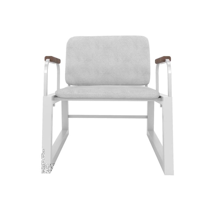 Manhattan Comfort Whythe PU Faux Leather Low Accent Chair 1.0 in White