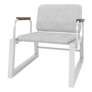 Manhattan Comfort Whythe PU Faux Leather Low Accent Chair 1.0 in White