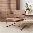 Manhattan Comfort Whythe PU Faux Leather Low Accent Chair 2.0 in Corten Brown