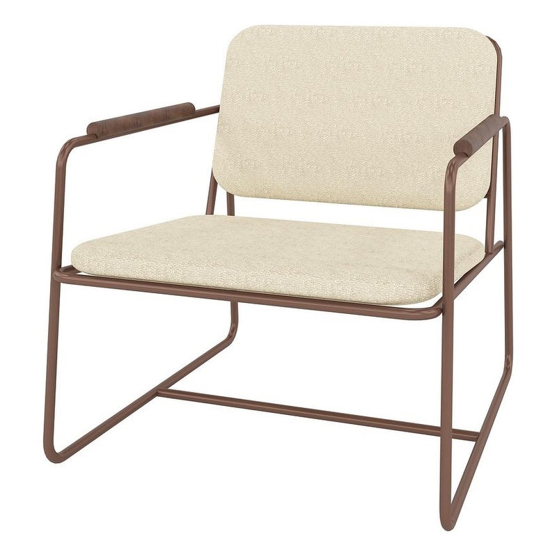 Manhattan Comfort Whythe PU Faux Leather Low Accent Chair 2.0 in Cream