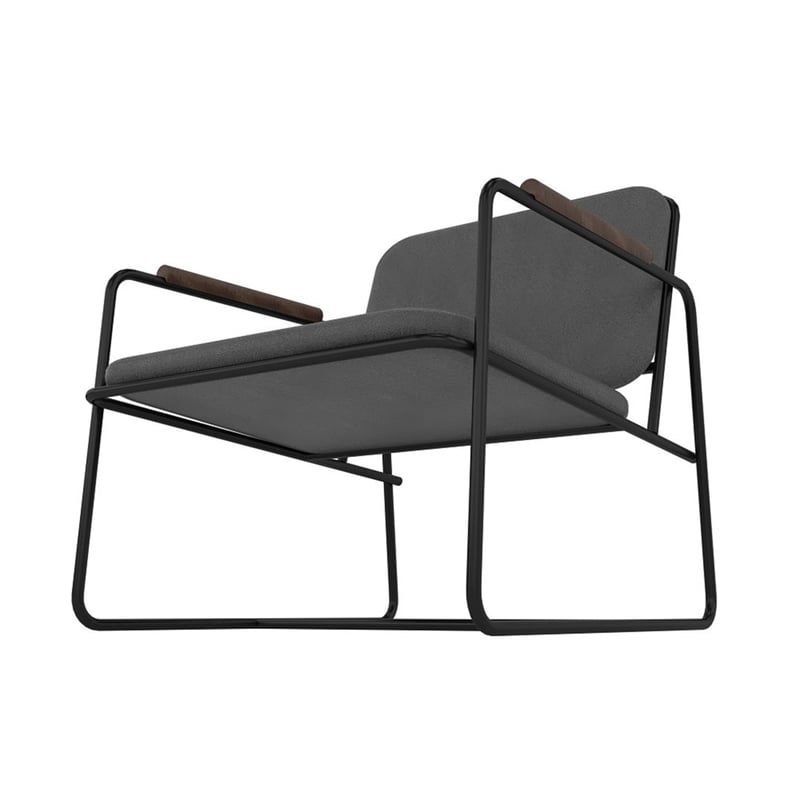 Manhattan Comfort Whythe PU Faux Leather Low Accent Chair 2.0 in Black
