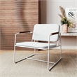 Manhattan Comfort Whythe PU Faux Leather Low Accent Chair 2.0 in White