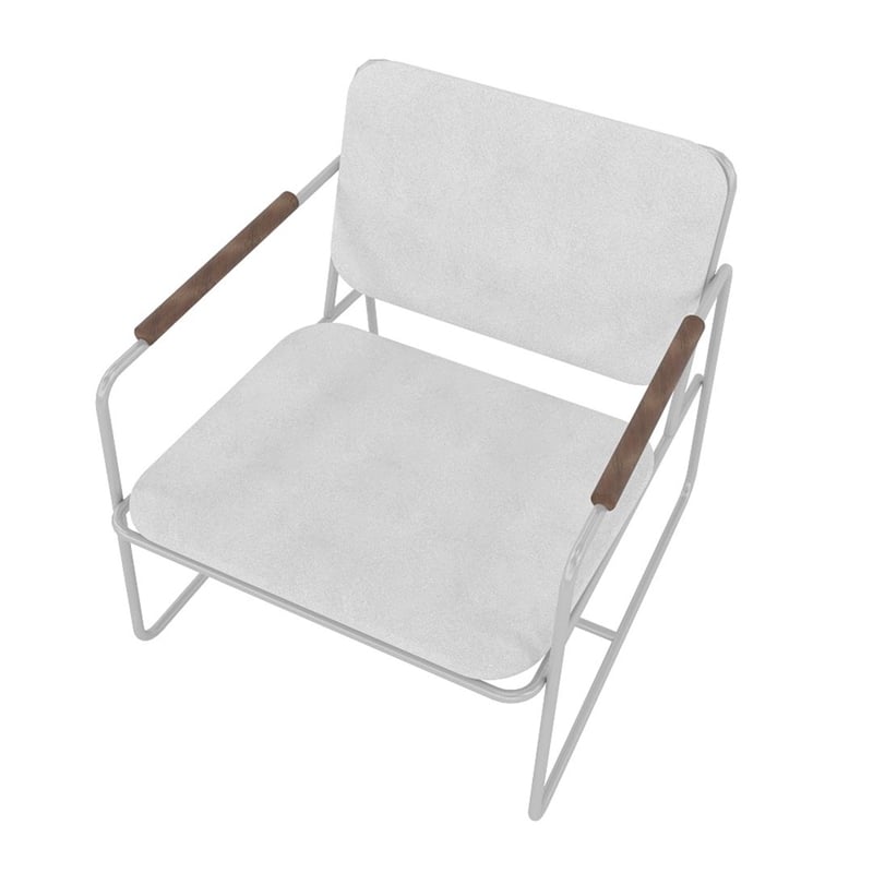 Manhattan Comfort Whythe PU Faux Leather Low Accent Chair 2.0 in White