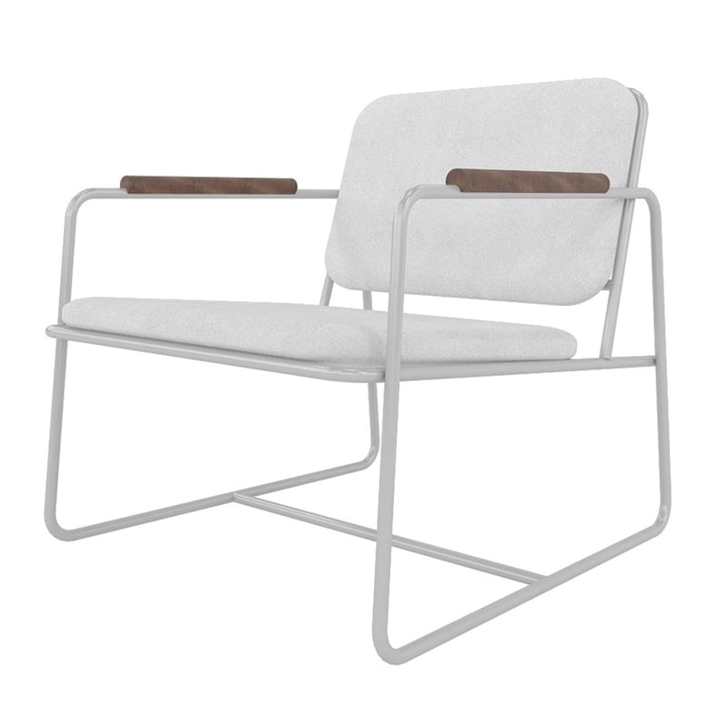 Manhattan Comfort Whythe PU Faux Leather Low Accent Chair 2.0 in White