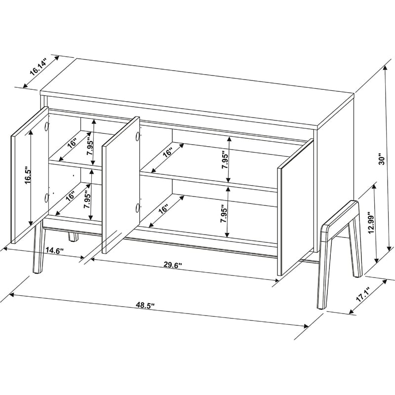 Gales 48.5 Engineered Wood Sideboard in Black
