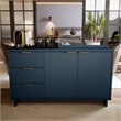 Manhattan Comfort Granville Engineered Wood Sideboard in Midnight Blue