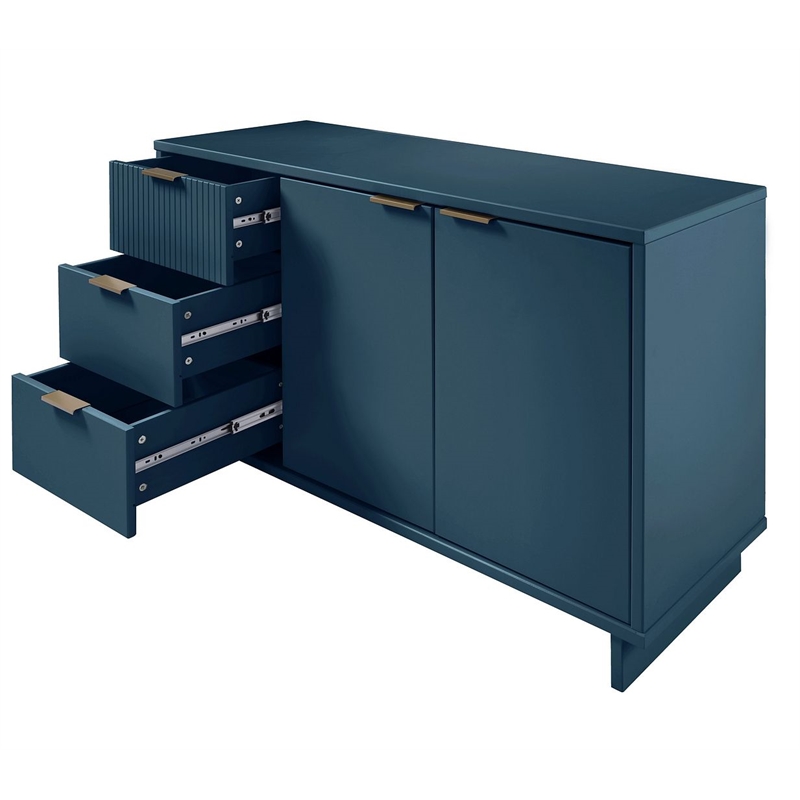 Manhattan Comfort Granville Engineered Wood Sideboard in Midnight Blue