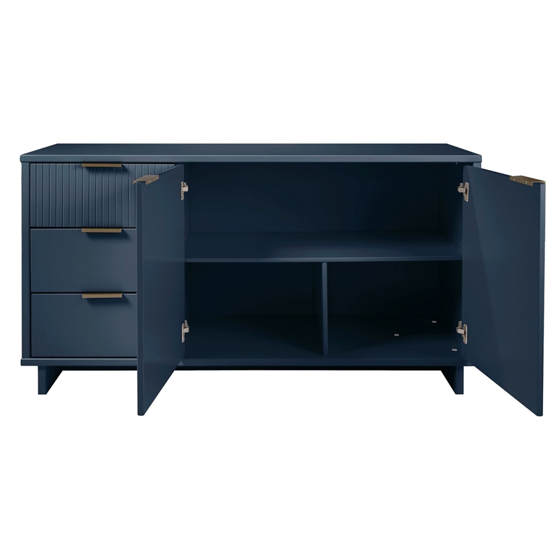 Manhattan Comfort Granville Engineered Wood Sideboard in Midnight Blue