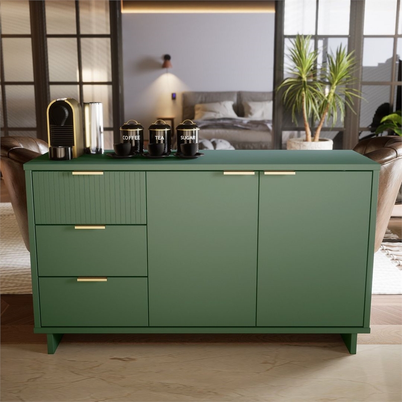 Manhattan Comfort Granville Engineered Wood Sideboard in Sage Green