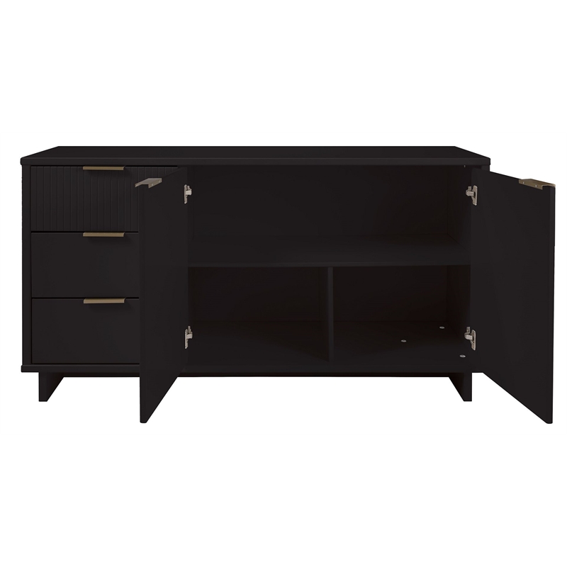 Manhattan Comfort Granville Engineered Wood Sideboard in Black