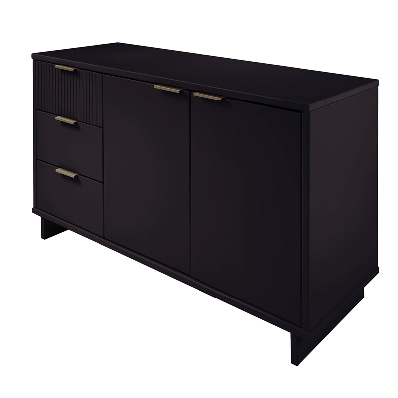 Manhattan Comfort Granville Engineered Wood Sideboard in Black