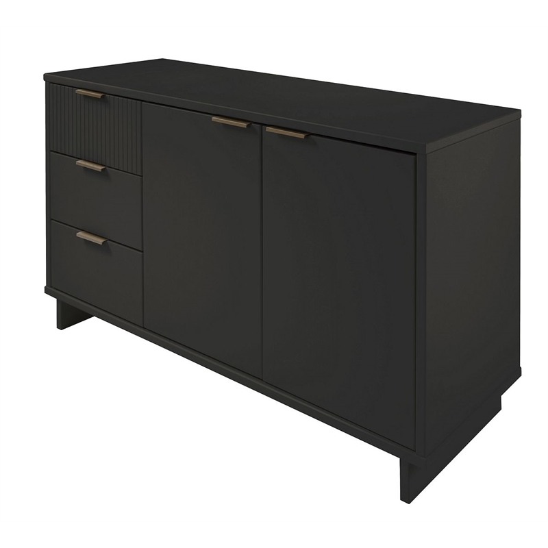 Manhattan Comfort Granville Engineered Wood Sideboard in Dark Gray