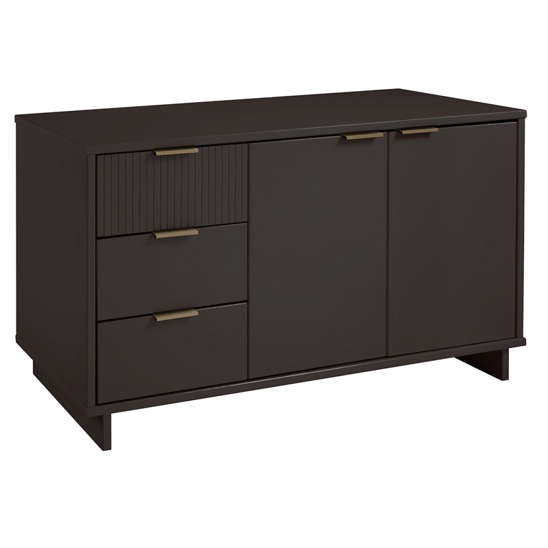 Manhattan Comfort Granville Engineered Wood Sideboard in Dark Gray