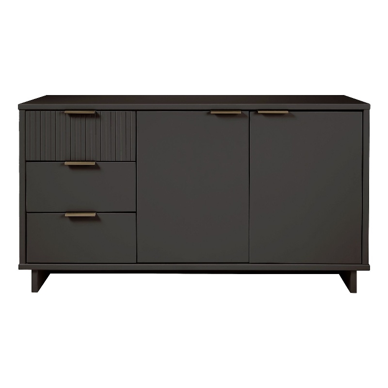 Manhattan Comfort Granville Engineered Wood Sideboard in Dark Gray
