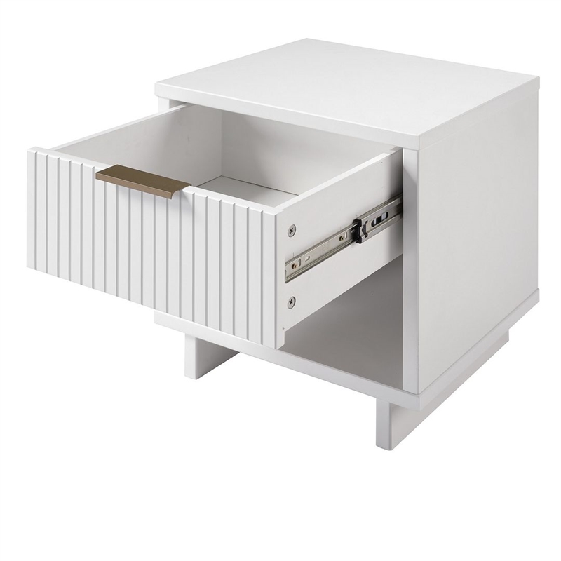 Manhattan Comfort Granville Engineered Wood Nightstand 1.0 in White