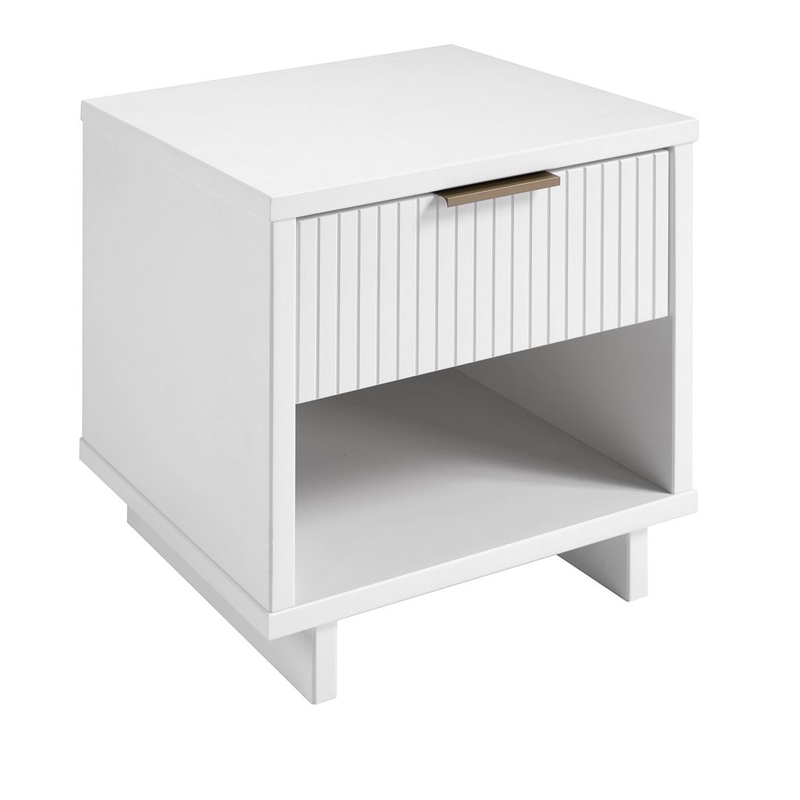 Manhattan Comfort Granville Engineered Wood Nightstand 1.0 in White