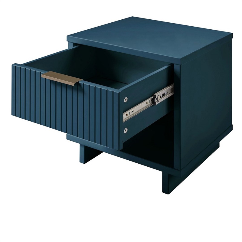 Manhattan Comfort Granville Engineered Wood Nightstand 1.0 in Midnight Blue