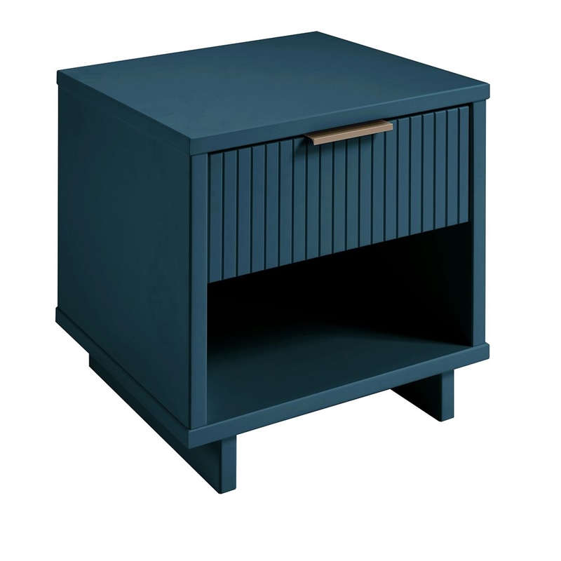 Manhattan Comfort Granville Engineered Wood Nightstand 1.0 in Midnight Blue