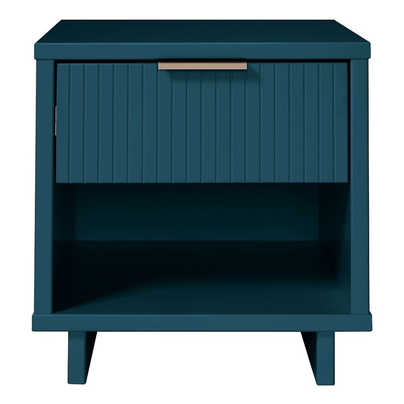 Manhattan Comfort Granville Engineered Wood Nightstand 1.0 in Midnight Blue