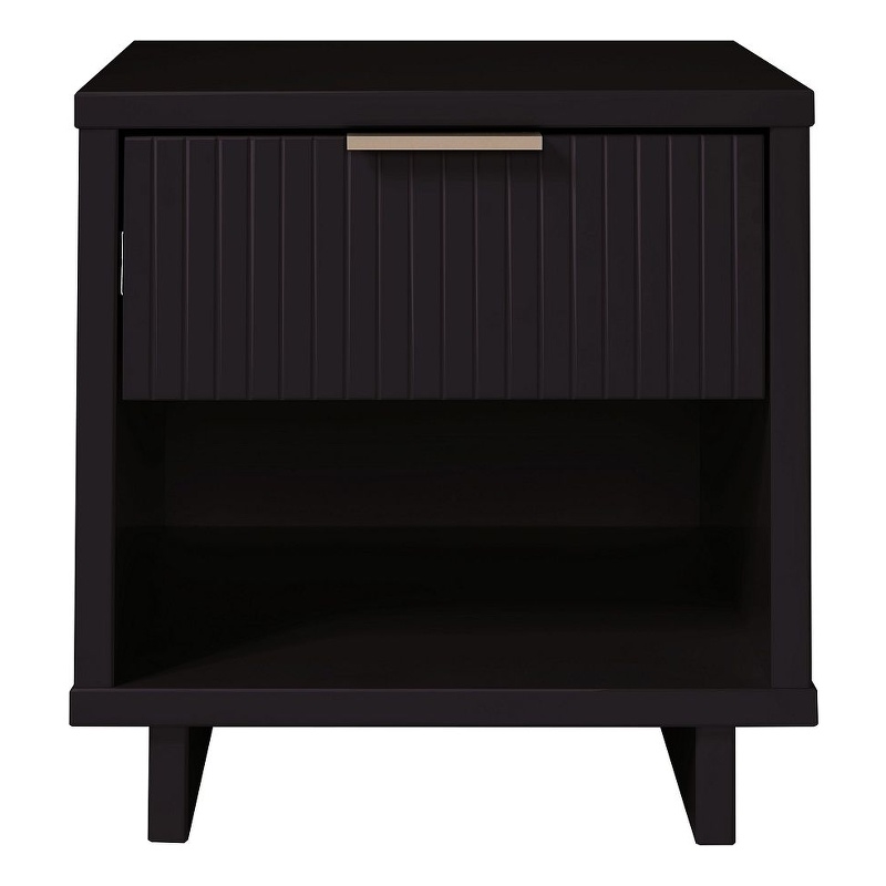 Manhattan Comfort Granville Engineered Wood Nightstand 1.0 in Black