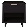 Manhattan Comfort Granville Engineered Wood Nightstand 1.0 in Black