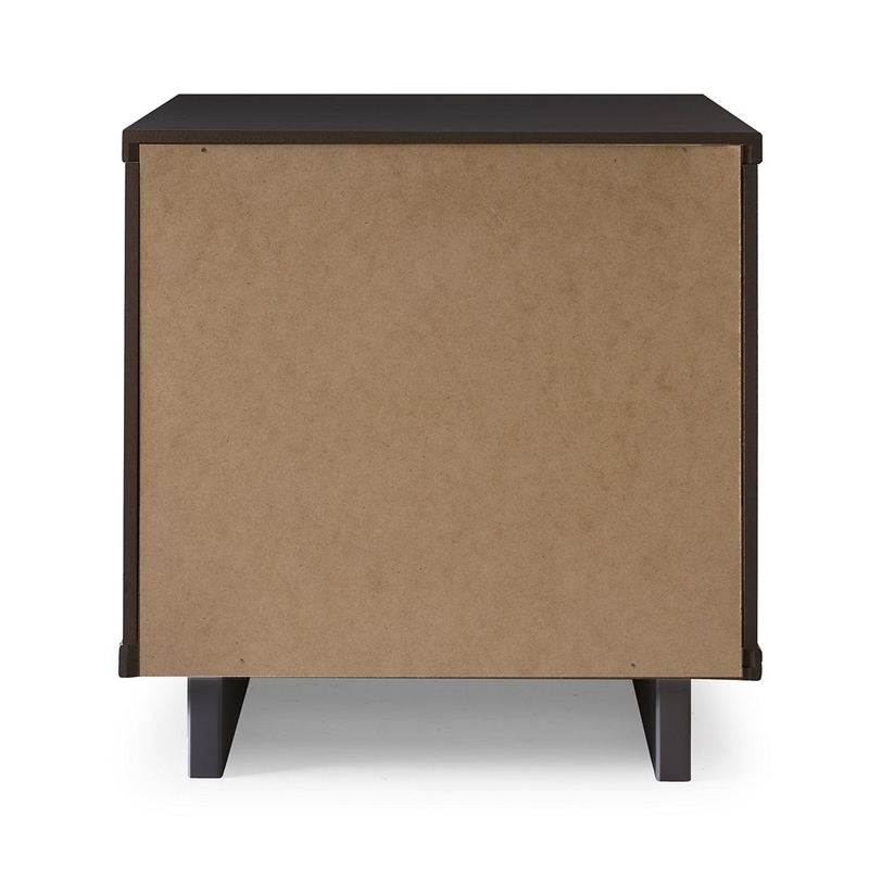 Manhattan Comfort Granville Engineered Wood Nightstand 1.0 in Dark Gray