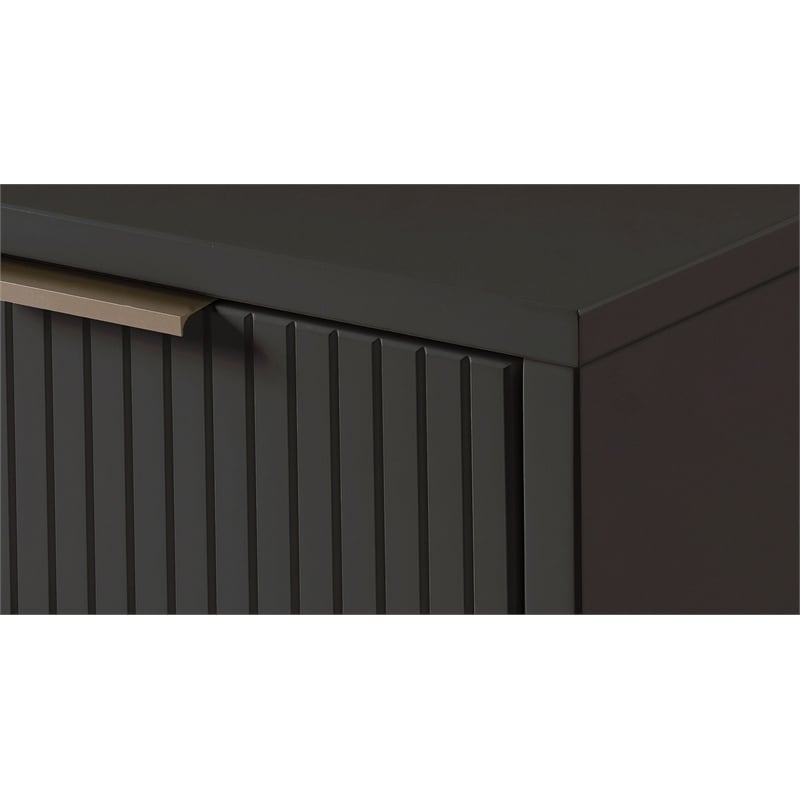 Manhattan Comfort Granville Engineered Wood Nightstand 1.0 in Dark Gray