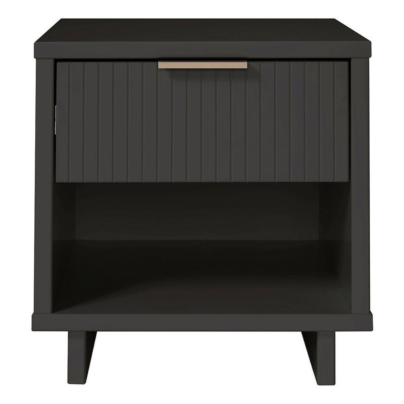 Manhattan Comfort Granville Engineered Wood Nightstand 1.0 in Dark Gray