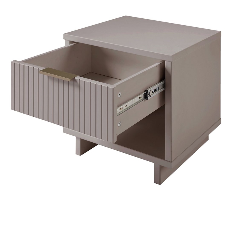 Manhattan Comfort Granville Engineered Wood Nightstand 1.0 in Light Gray
