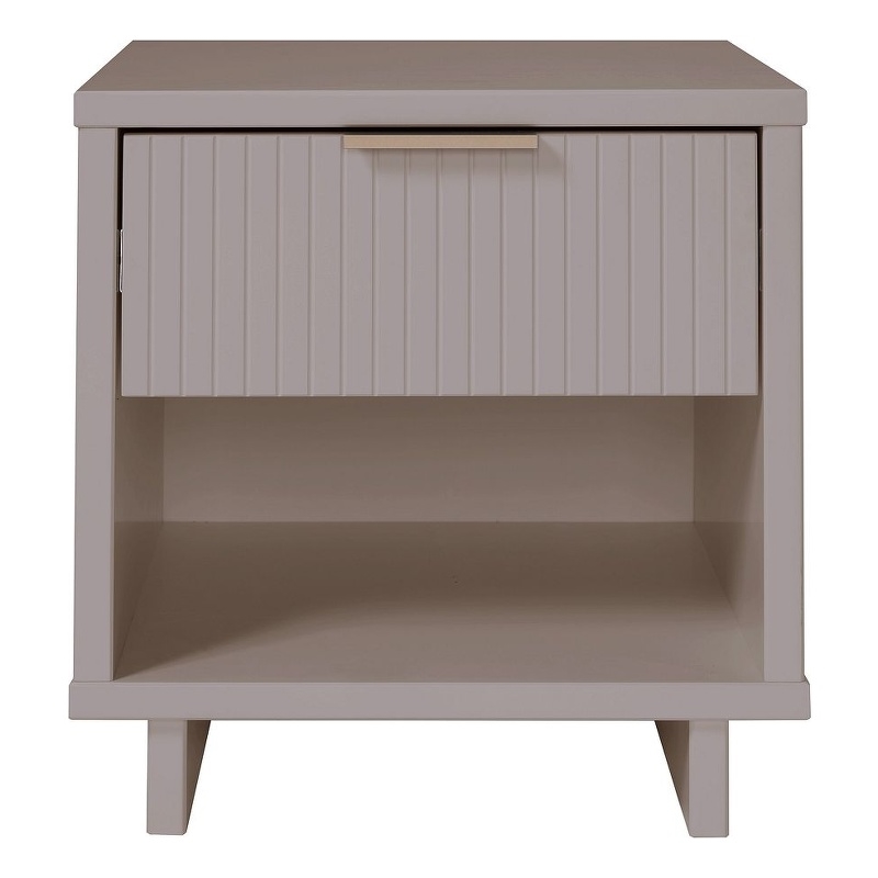 Manhattan Comfort Granville Engineered Wood Nightstand 1.0 in Light Gray