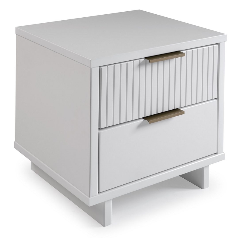 Manhattan Comfort Granville Engineered Wood Nightstand 2.0 in White