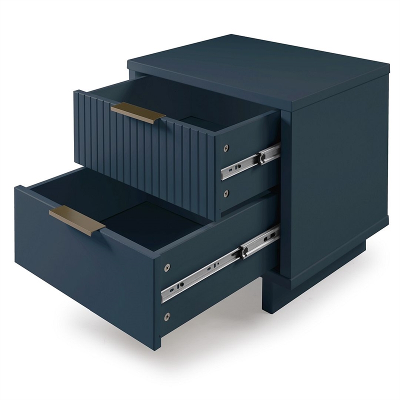 Manhattan Comfort Granville Engineered Wood Nightstand 2.0 in Midnight Blue