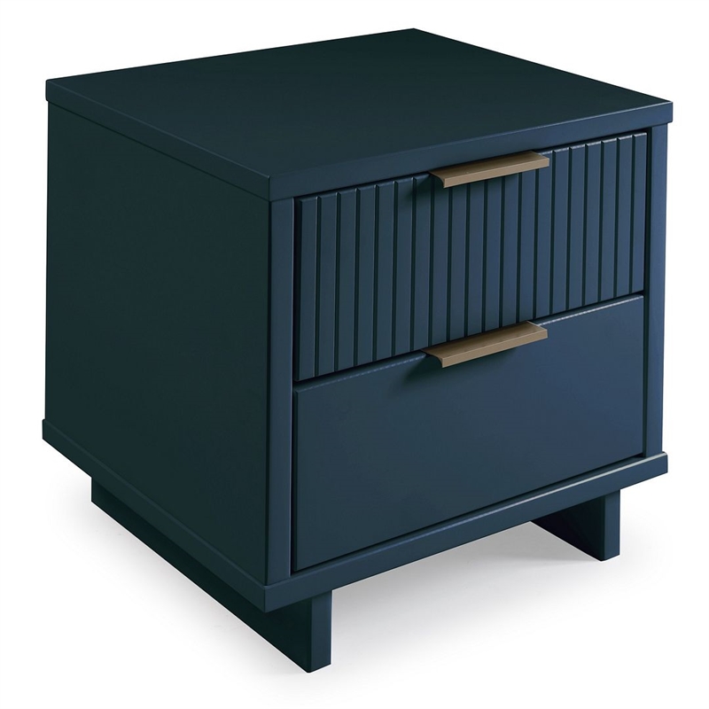 Manhattan Comfort Granville Engineered Wood Nightstand 2.0 in Midnight Blue