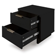 Manhattan Comfort Granville Engineered Wood Nightstand 2.0 in Black
