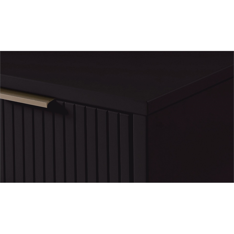 Manhattan Comfort Granville Engineered Wood Nightstand 2.0 in Black