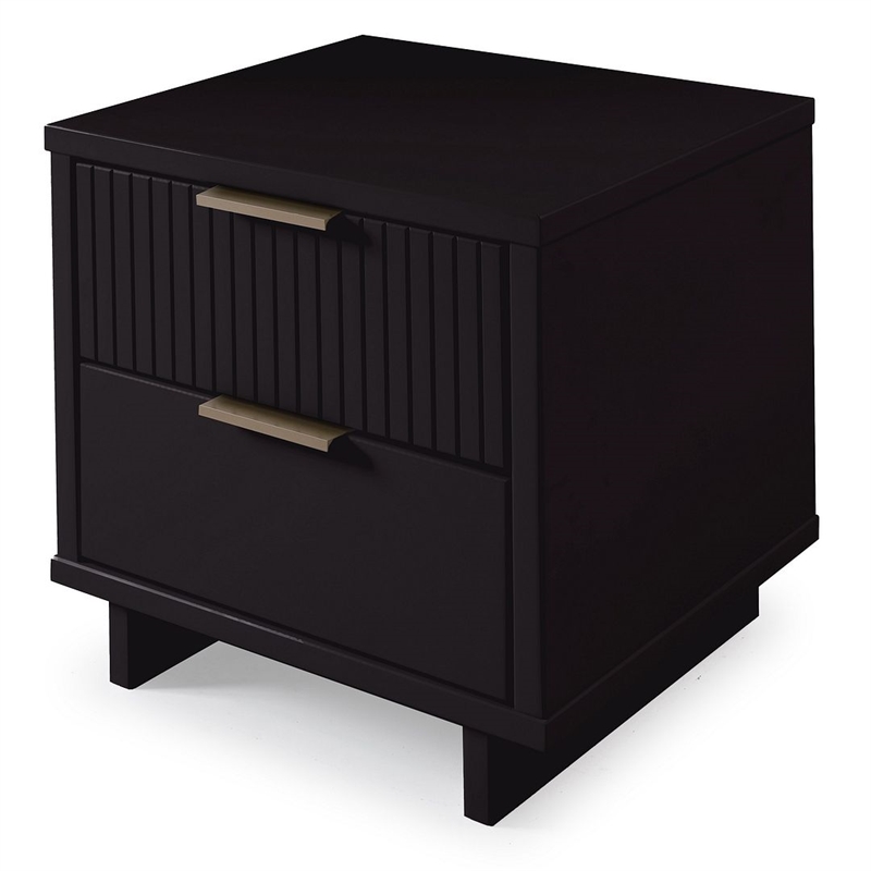 Manhattan Comfort Granville Engineered Wood Nightstand 2.0 in Black