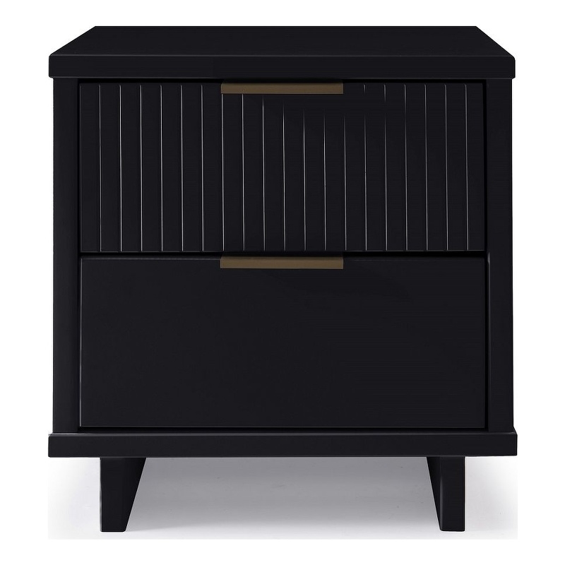 Manhattan Comfort Granville Engineered Wood Nightstand 2.0 in Black