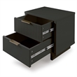 Manhattan Comfort Granville Engineered Wood Nightstand 2.0 in Dark Gray