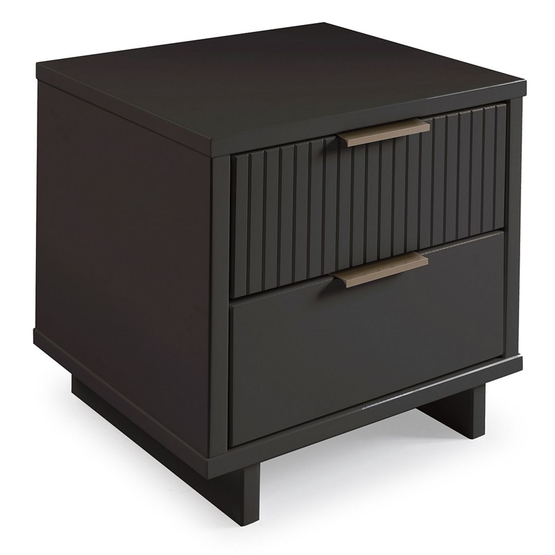 Manhattan Comfort Granville Engineered Wood Nightstand 2.0 in Dark Gray